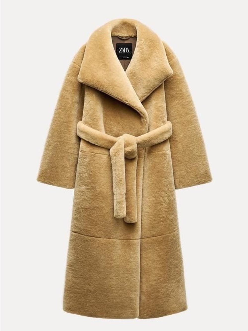 NWT Zara Faux Fur Belted Long Oversized Coat XS/S